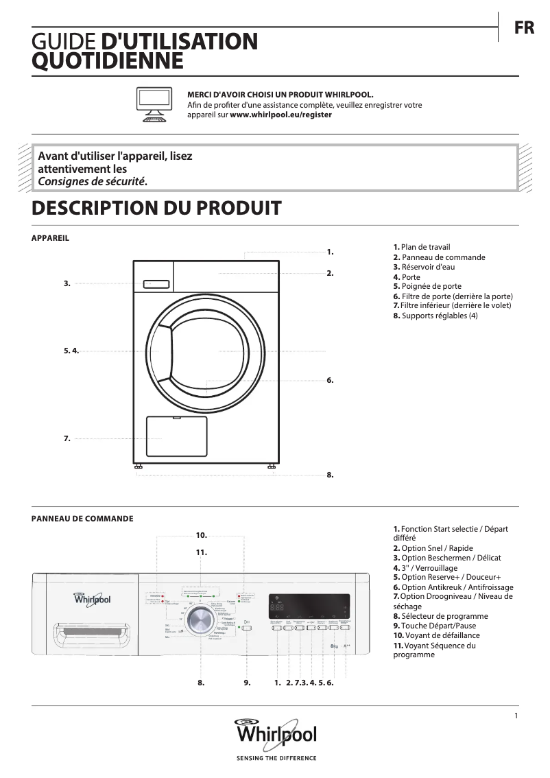 Página 1 del manual Manual de usuario Whirlpool HDLX 70414