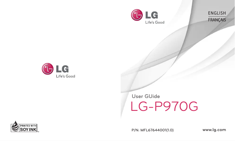 Page 1 de la notice Manuel utilisateur LG P970G