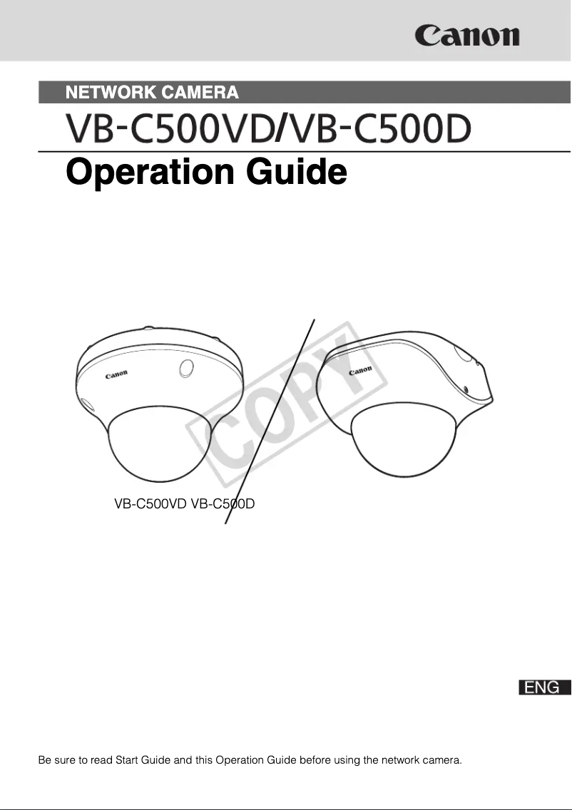 Page 1 de la notice Manuel utilisateur Canon VB-C500D