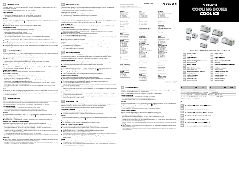 Page 1 de la notice Manuel utilisateur Waeco Dometic Cool-Ice CI 55