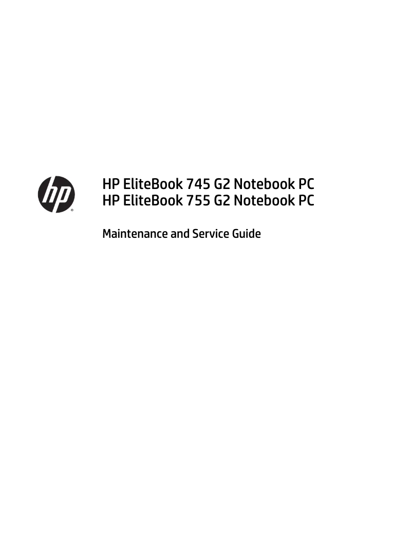 Página 1 del manual Manual de uso y mantenimiento HP EliteBook 755 G2
