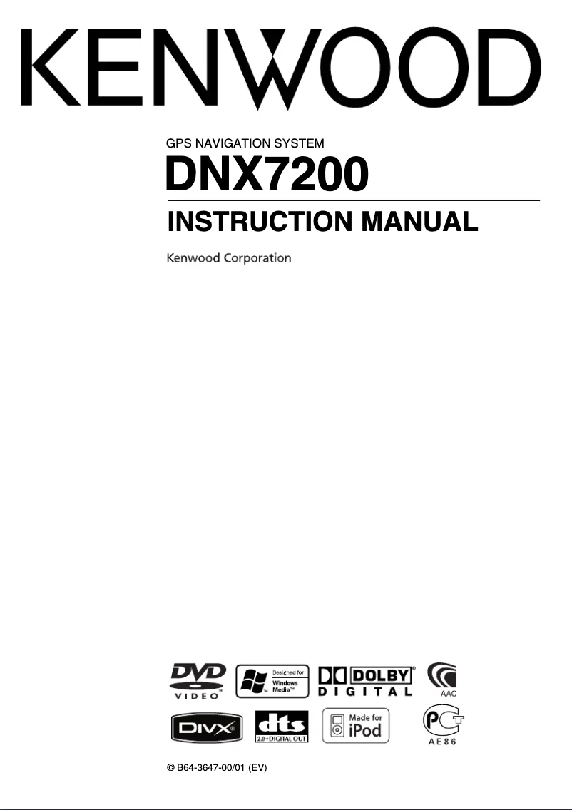 Page n°1 - Manuel utilisateur Kenwood DNX7200