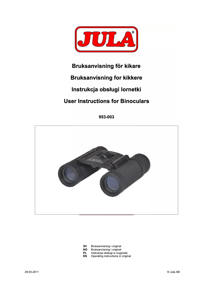 Page 1 de la notice Manuel utilisateur Kayoba 953-003