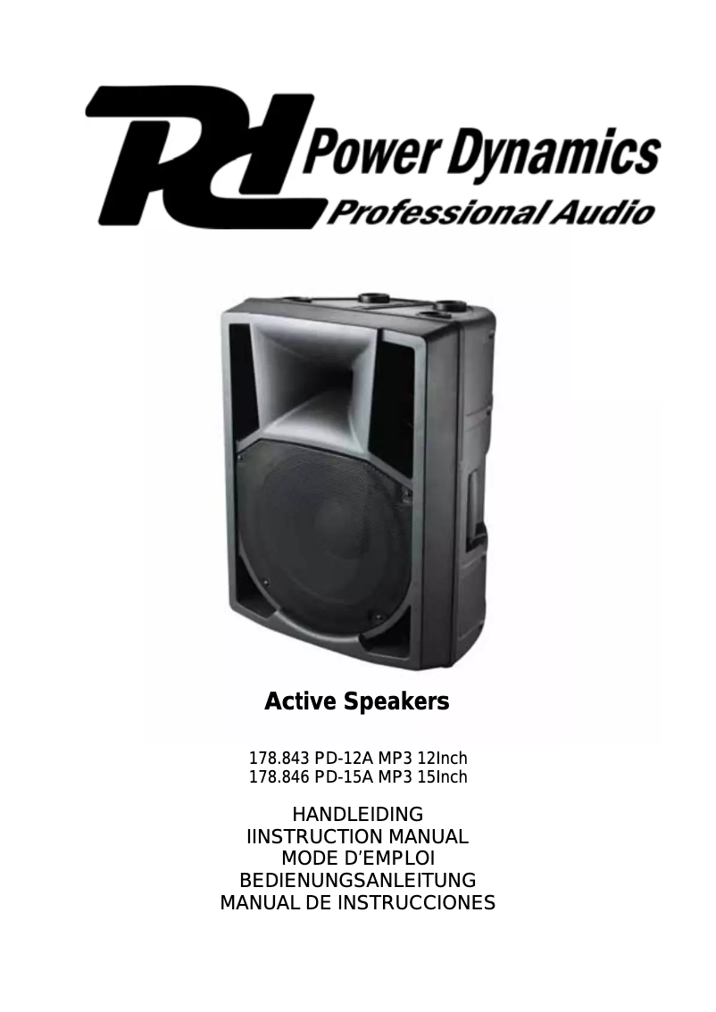 Image de la première page du manuel de l'appareil Active Speaker PD 12A