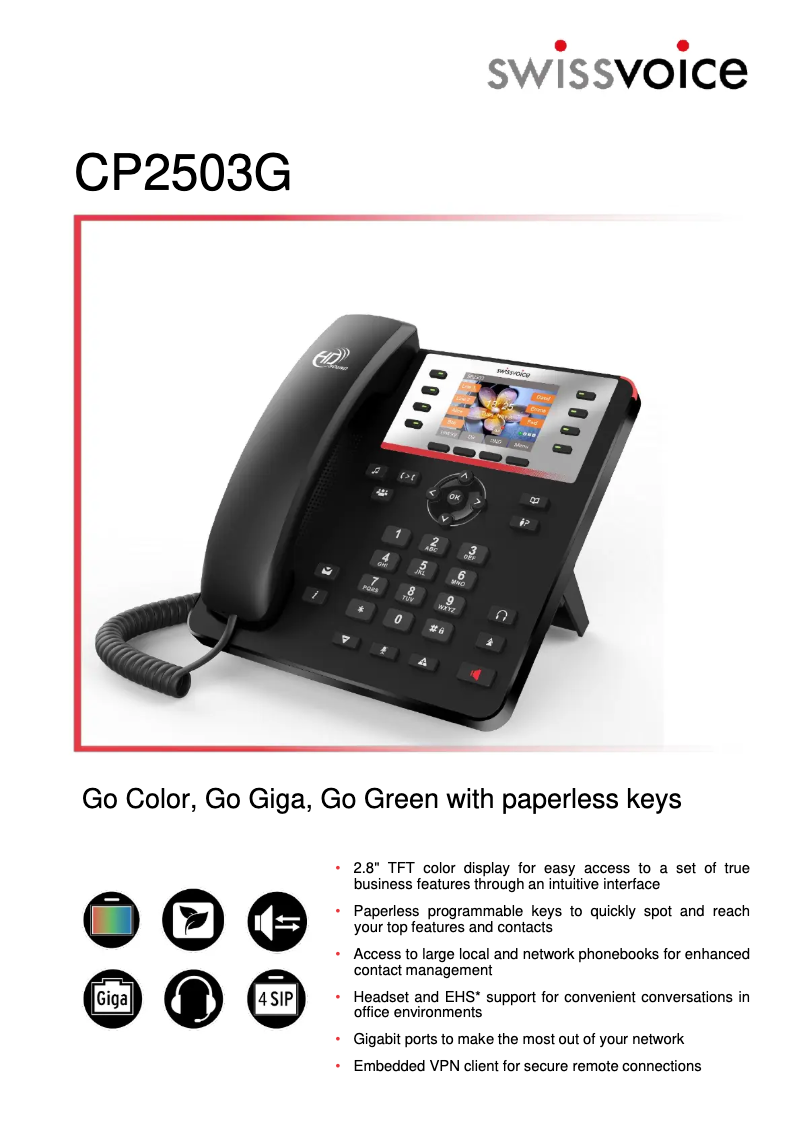 Image de la première page du manuel de l'appareil CP2503G