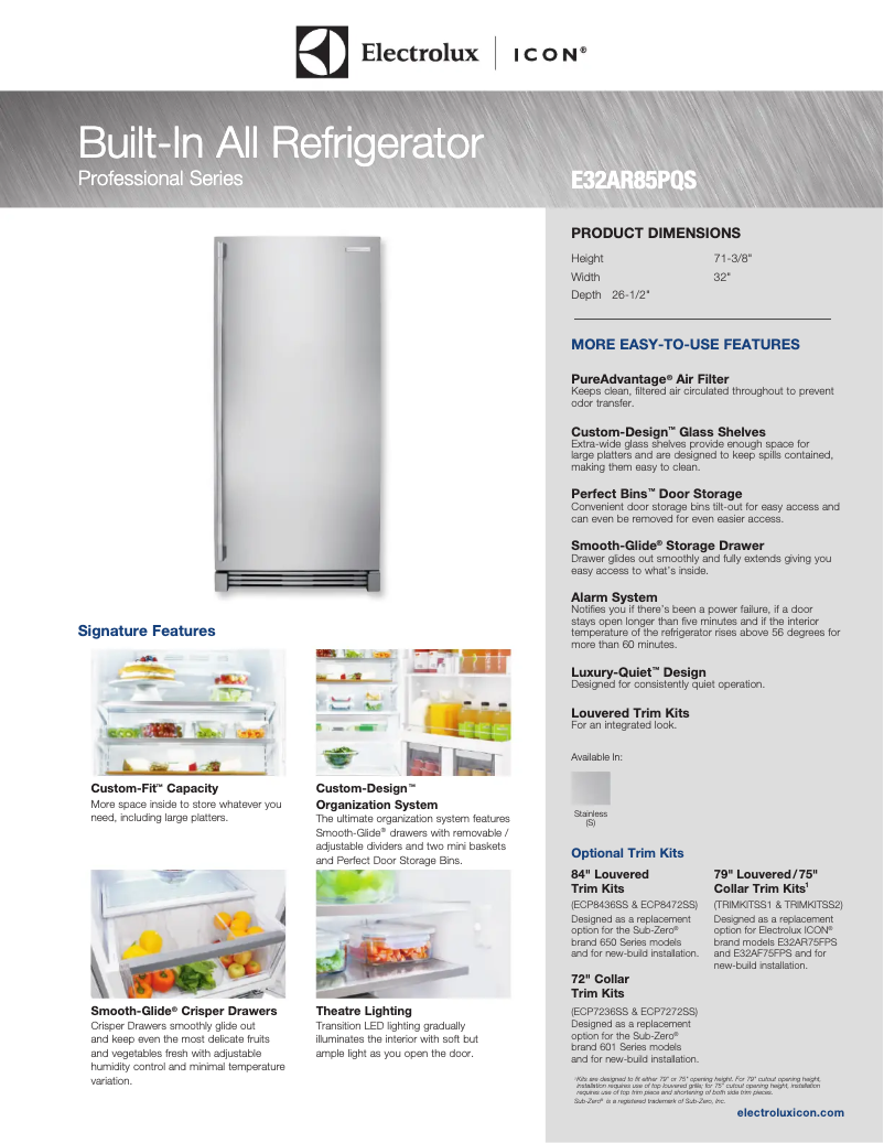 Page n°1 - Fiche technique Electrolux E32AR85PQ