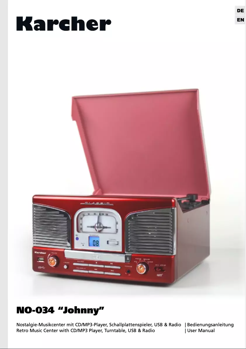 Page 1 de la notice Manuel utilisateur Karcher Audio NO-034 Johnny