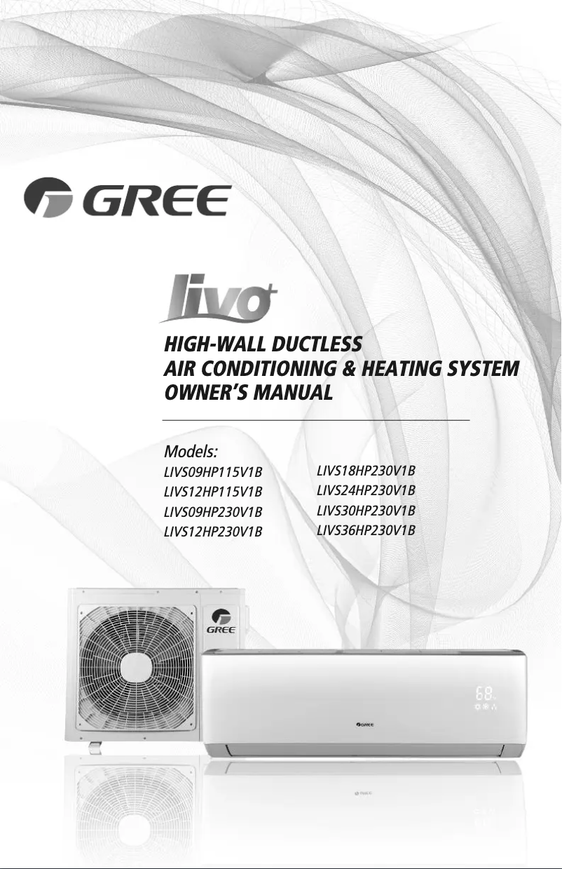 Page 1 de la notice Manuel utilisateur Gree LIVS30HP230V1AO