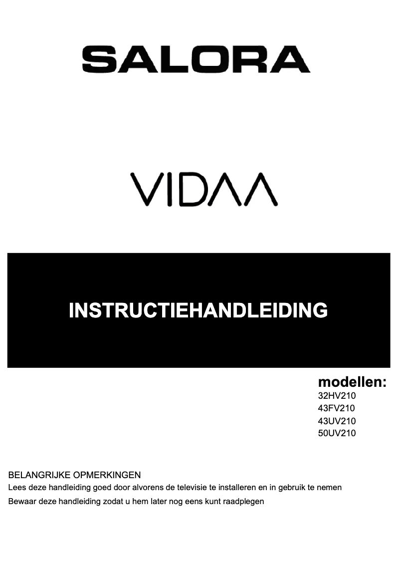 Page 1 de la notice Manuel utilisateur Salora 32HV210