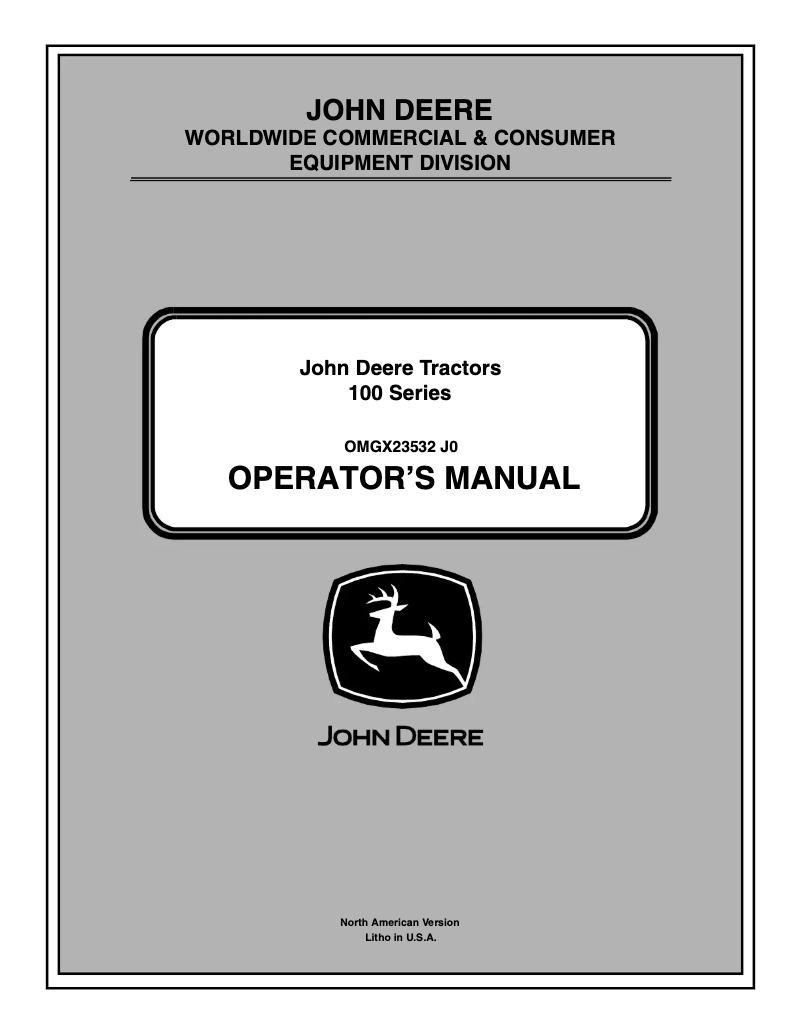 Page n°1 - Manuel utilisateur John Deere D120