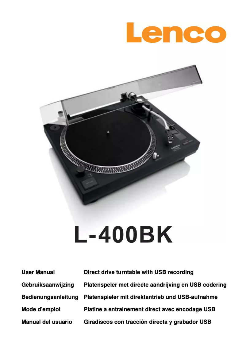 Page n°1 - Manuel utilisateur Lenco L-400
