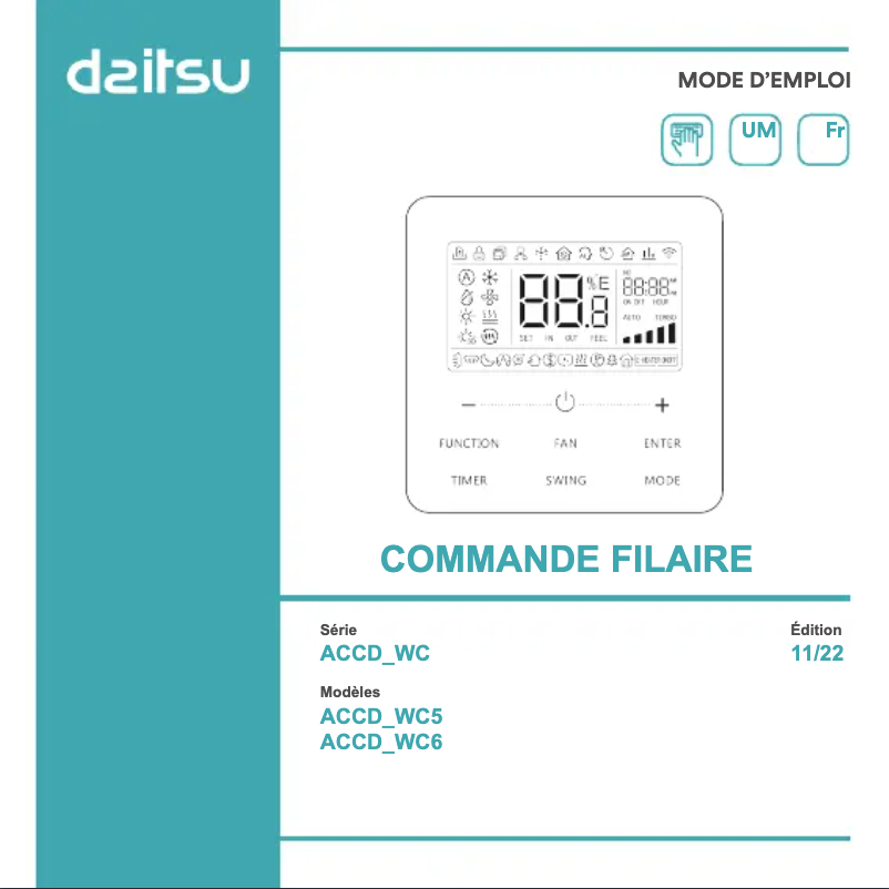 Page n°1 - Manuel utilisateur Daitsu ACD 18K DB