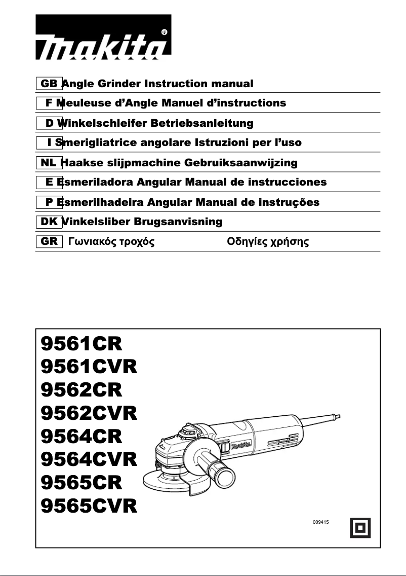 Page 1 de la notice Manuel utilisateur Makita 9564CR