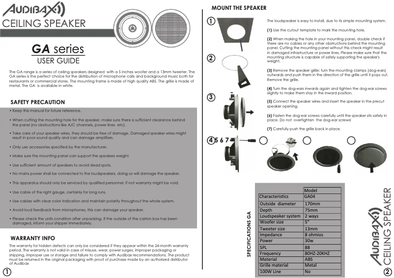 Página 1 del manual Manual de usuario Audibax GA04