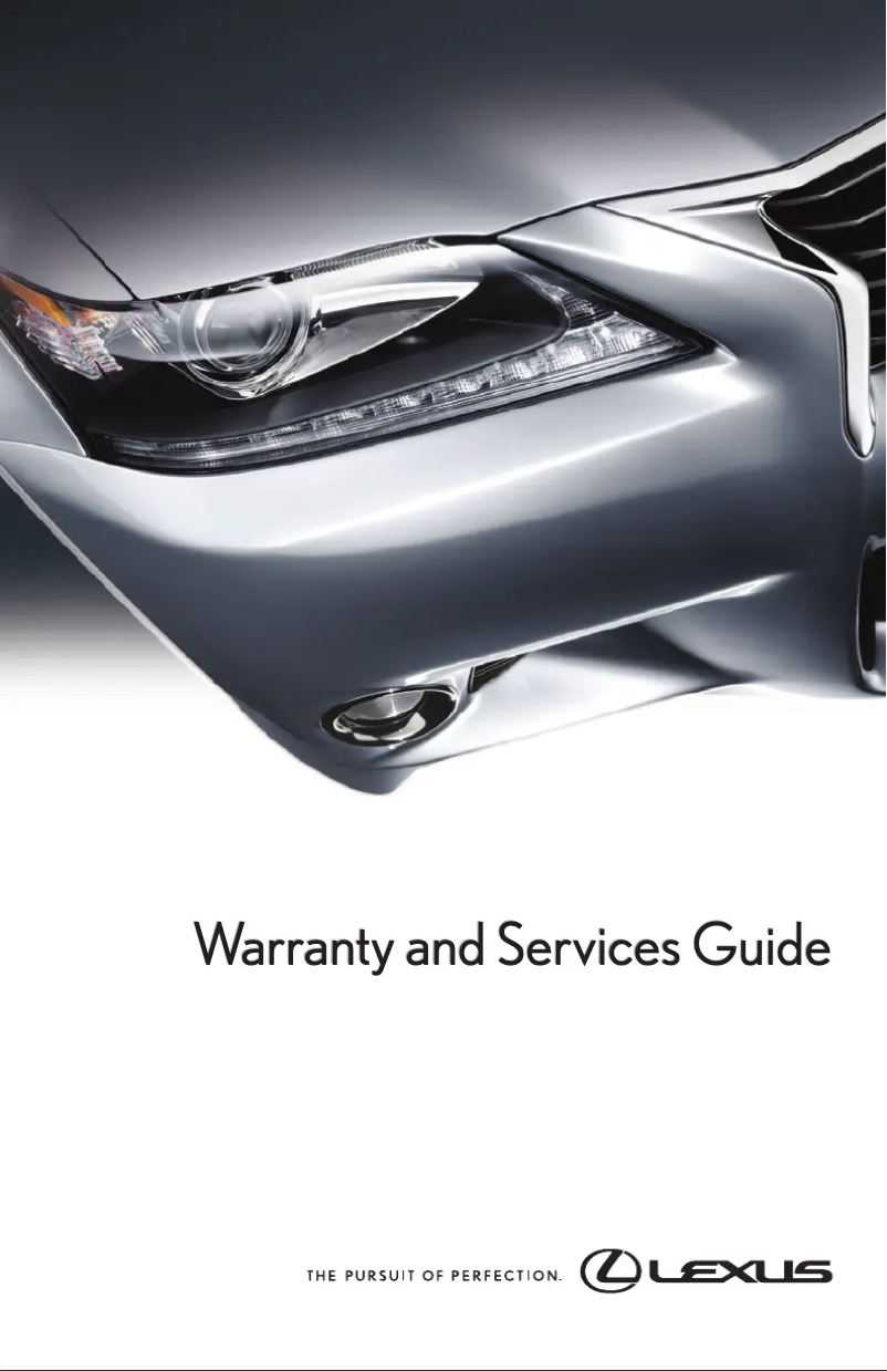 Page 1 de la notice Informations de garantie Lexus RX 350 (2016)