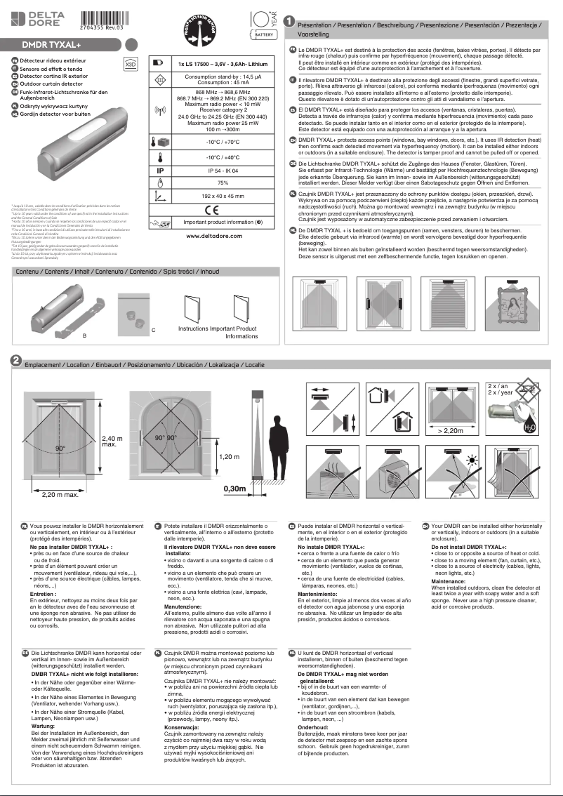 Page 1 de la notice Manuel utilisateur Delta Dore Tyxal+ DMDR