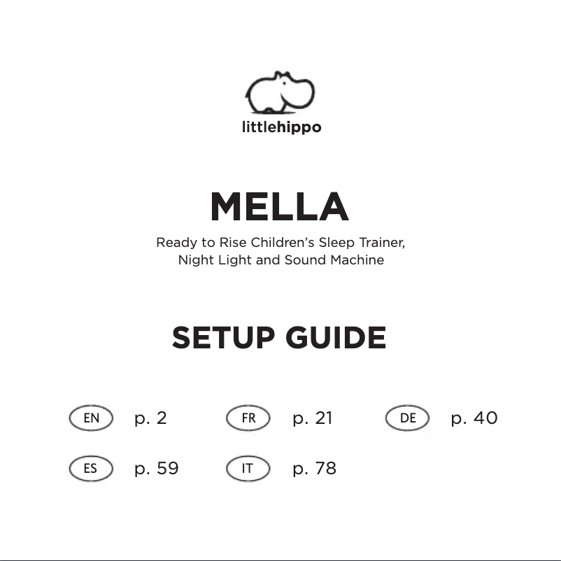 Image de la première page du manuel de l'appareil MELLA