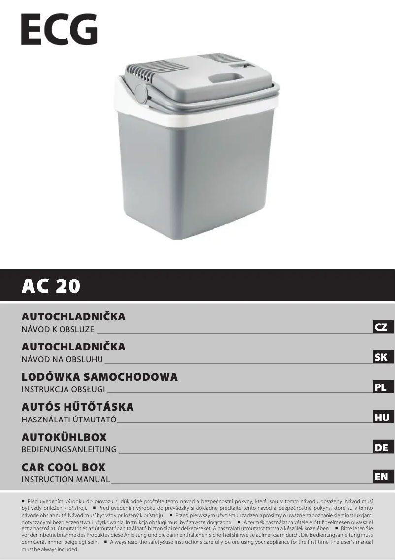 Imagen de la primera página del manual del dispositivo AC 20