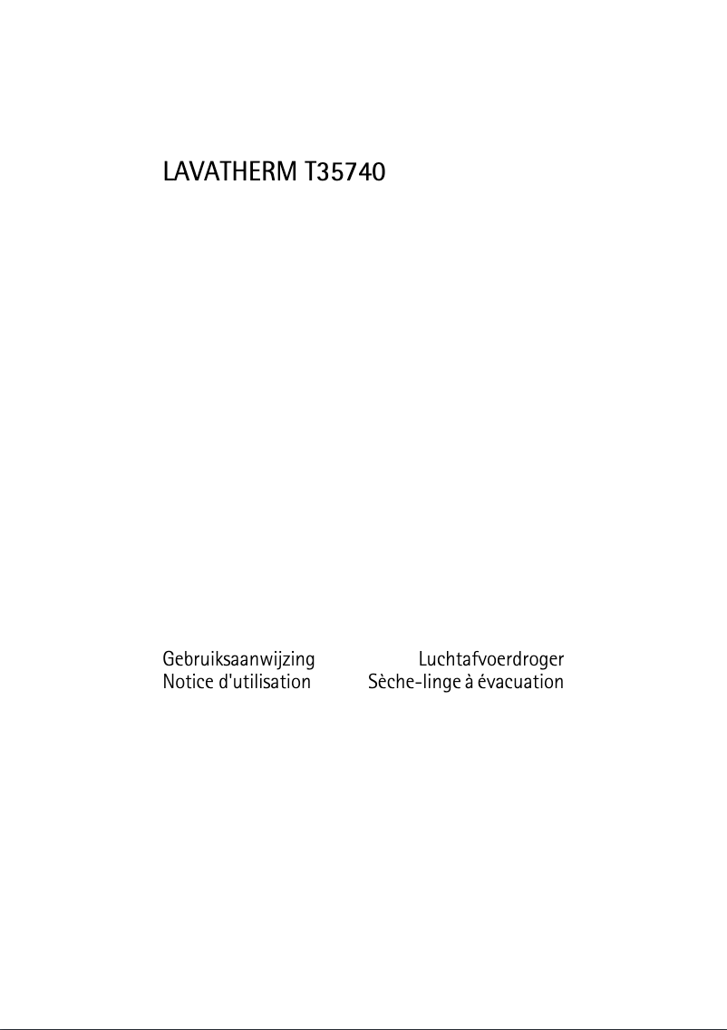 Image de la première page du manuel de l'appareil Lavatherm T35740