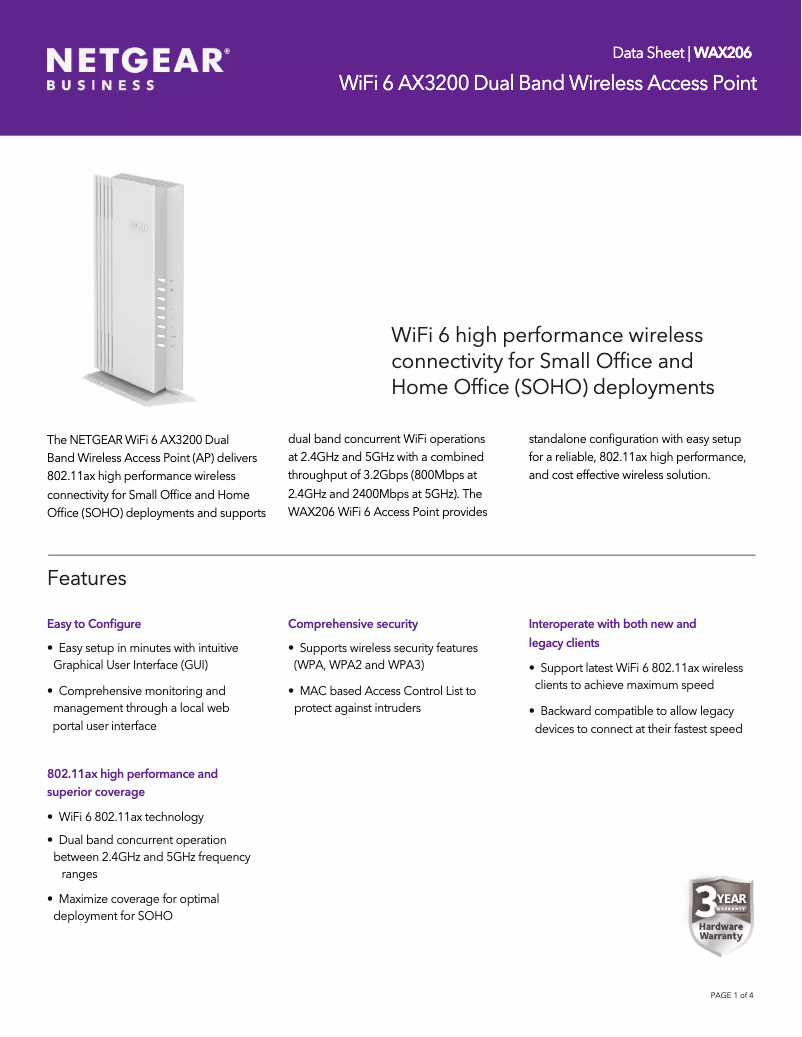 Image de la première page du manuel de l'appareil WAX206