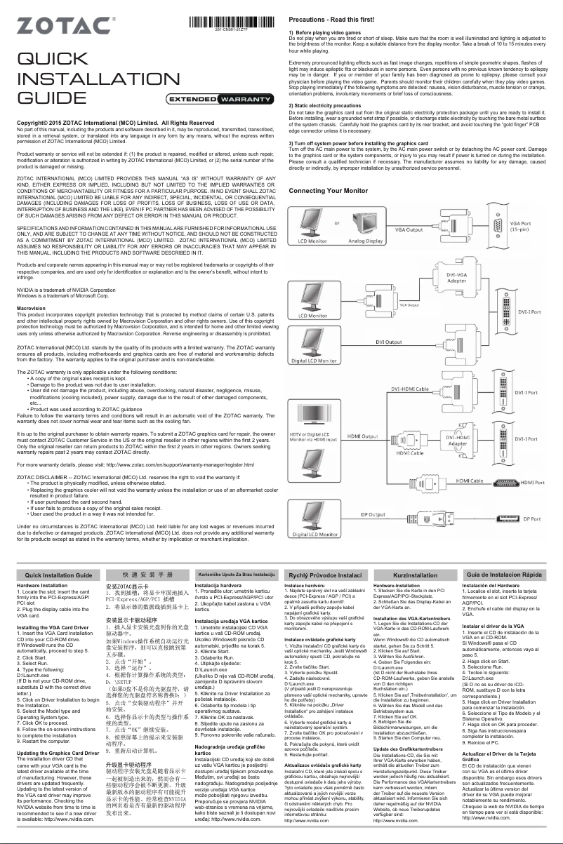 Image de la première page du manuel de l'appareil GeForce GT 730