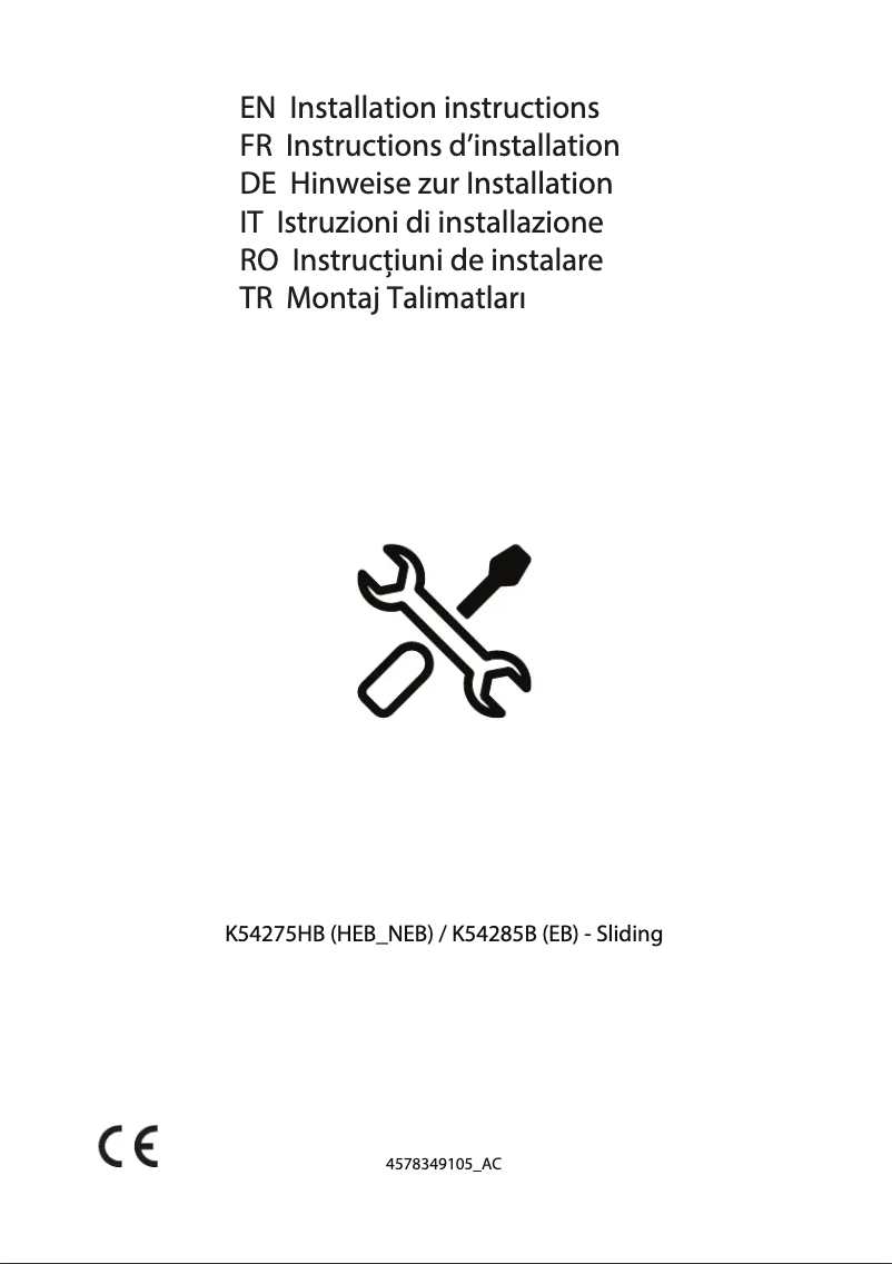 Page n°1 - Guide d'installation Beko BCSA285K4SN