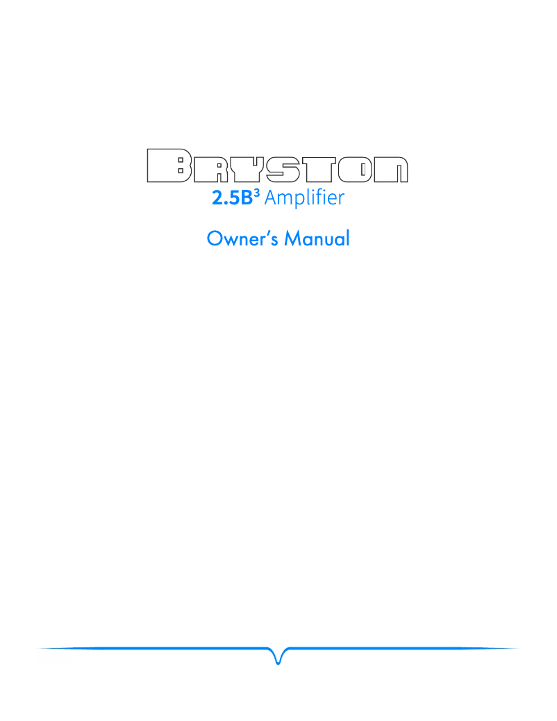 Página 1 del manual Manual de usuario Bryston 2.5B3