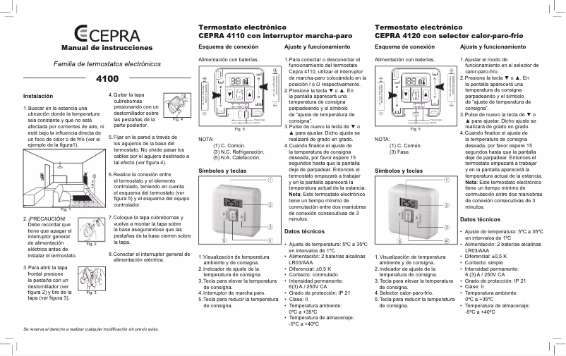 Page n°1 - Manuel utilisateur Cepra 4100