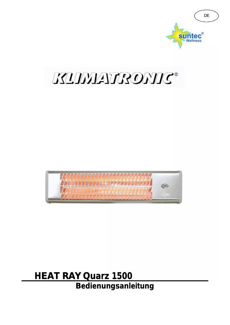 Page n°1 - Manuel utilisateur Suntec Heat Ray Quarz 1500