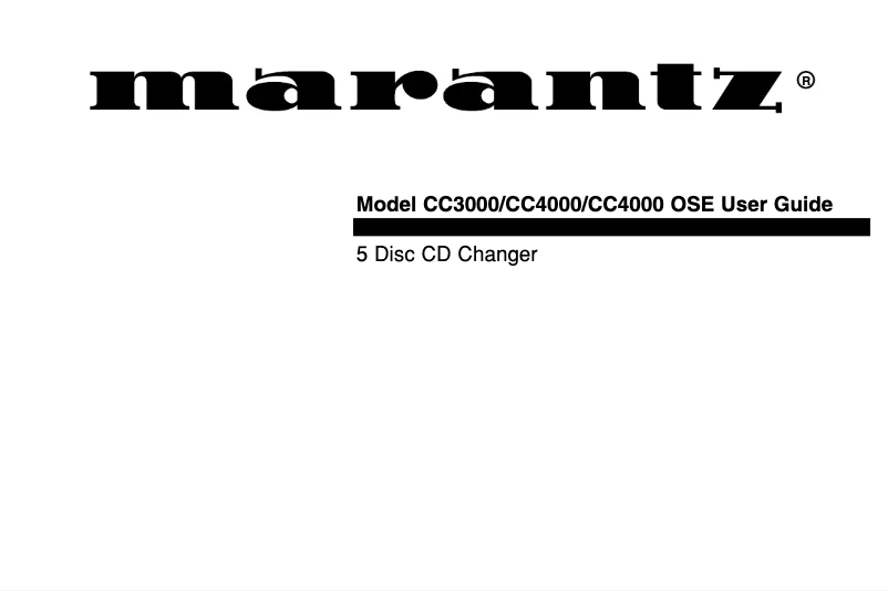Page 1 de la notice Manuel utilisateur Marantz CC4000