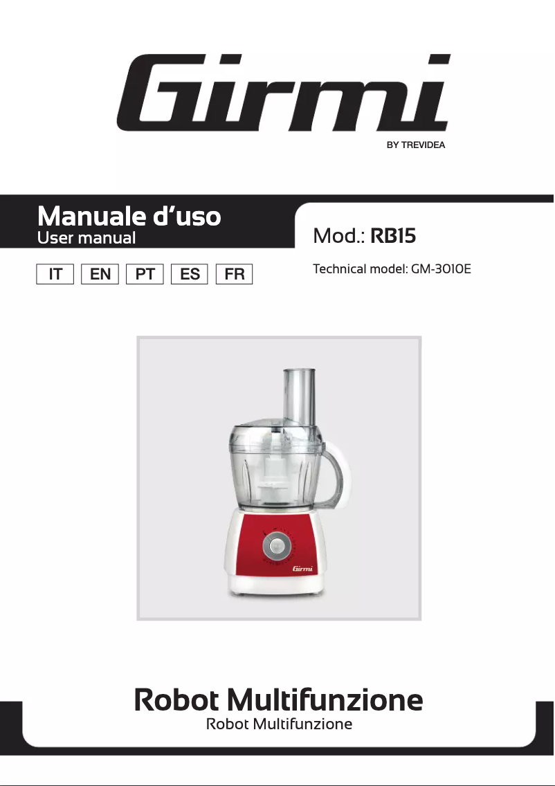 Image de la première page du manuel de l'appareil RB15