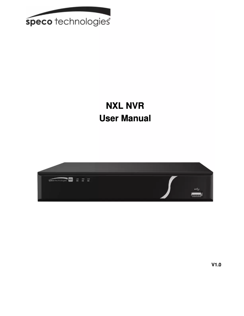 Page 1 de la notice Manuel utilisateur Speco Technologies N8NXL