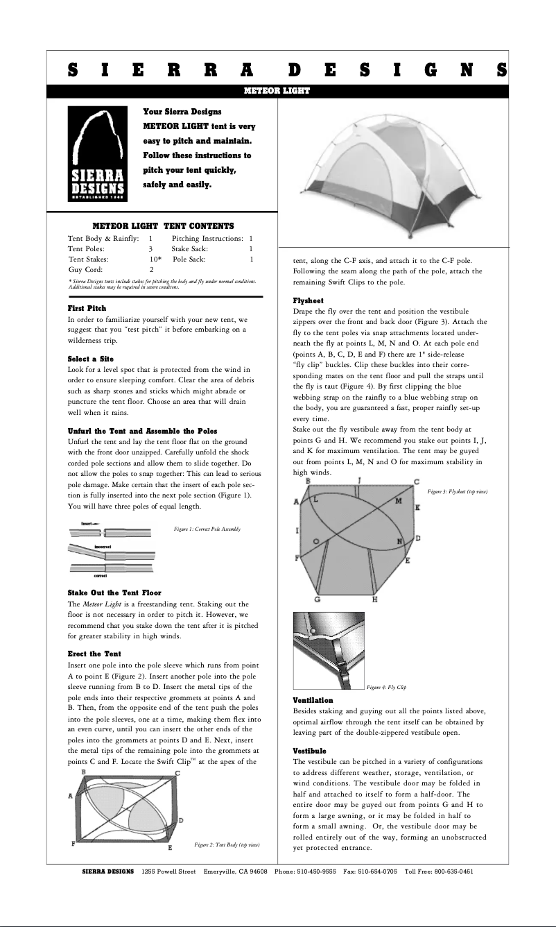 Página 1 del manual Manual de usuario Sierra Designs Meteor Light