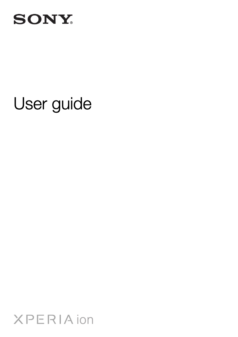 Página 1 del manual Manual de usuario Sony Xperia ion