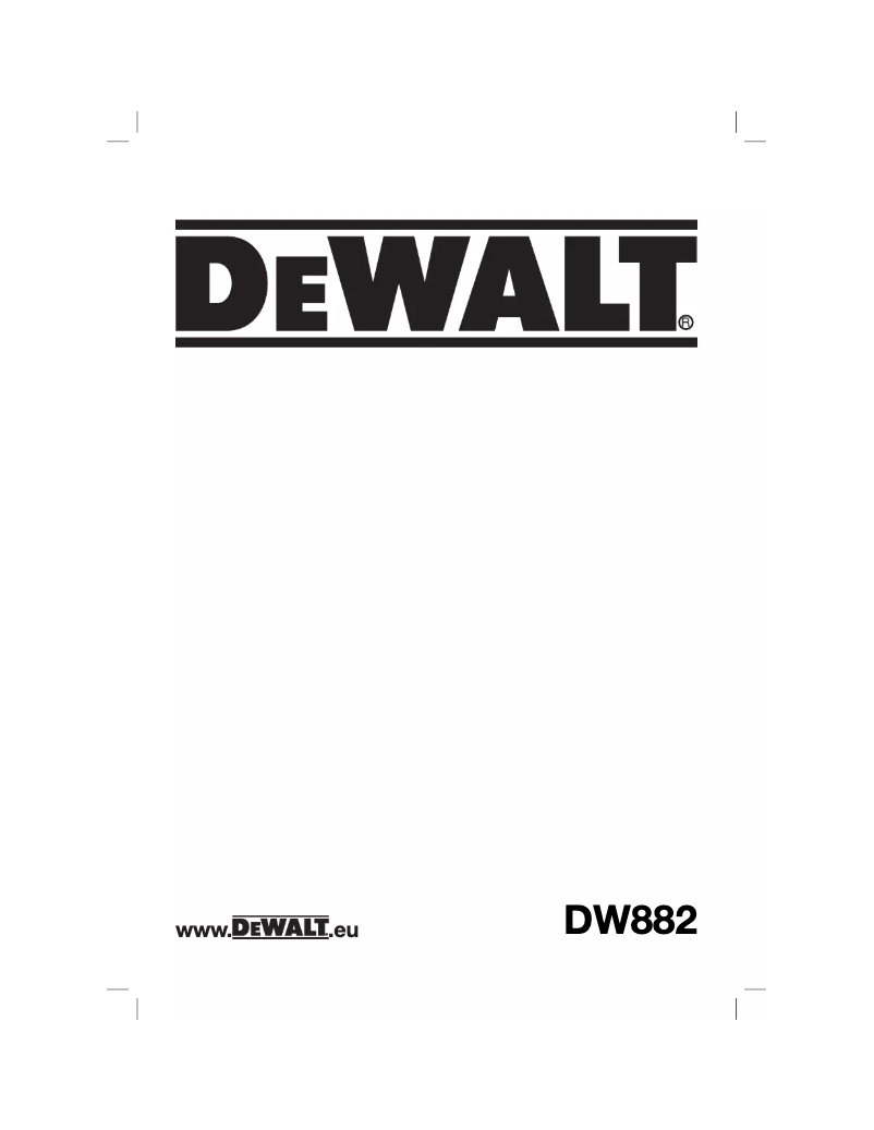 Page n°1 - Manuel utilisateur DeWalt DW882