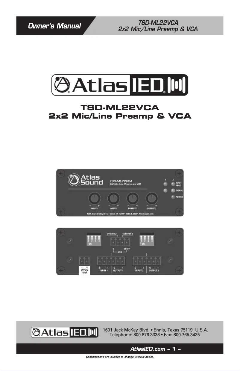 Image de la première page du manuel de l'appareil TSD-ML22VCA
