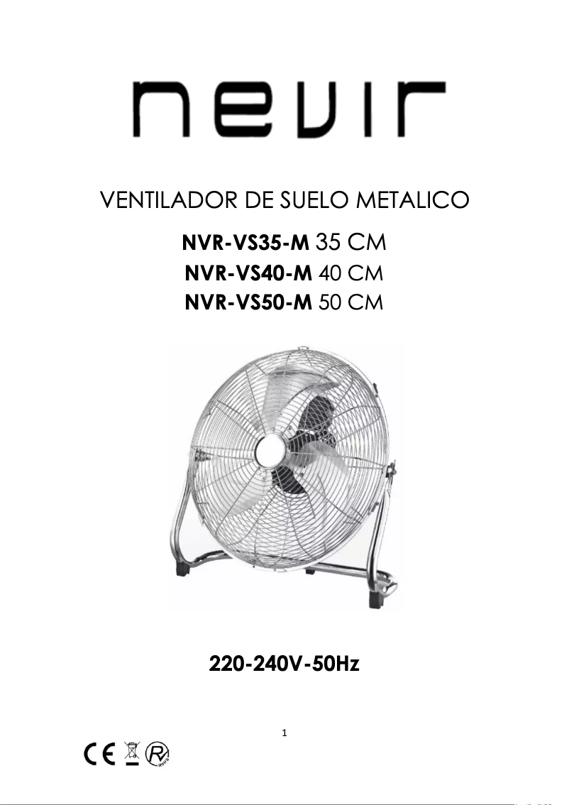 Page n°1 - Manuel utilisateur Nevir NVR-VS40-M