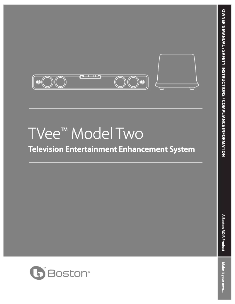Page 1 de la notice Manuel utilisateur Boston Acoustics TVee 10