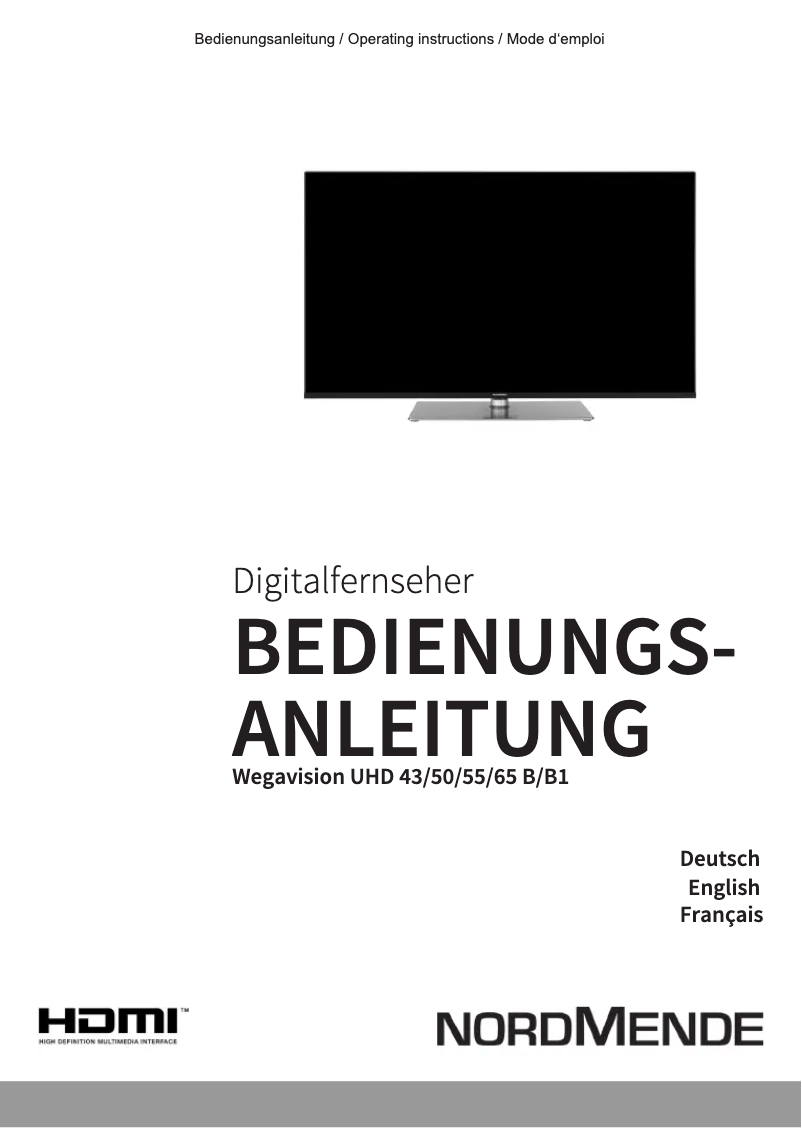 Page 1 de la notice Manuel utilisateur Nordmende Wegavision UHD65B