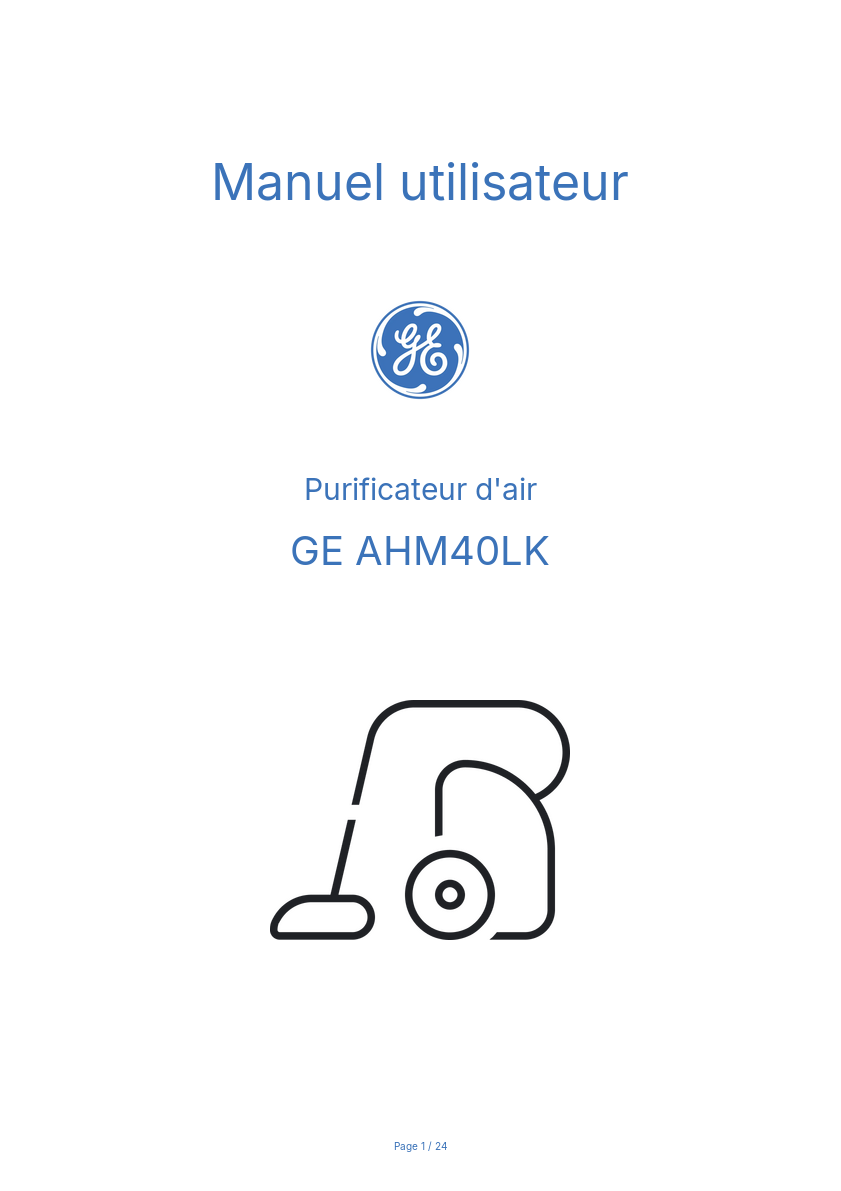 Image de la première page du manuel de l'appareil AHM40LK