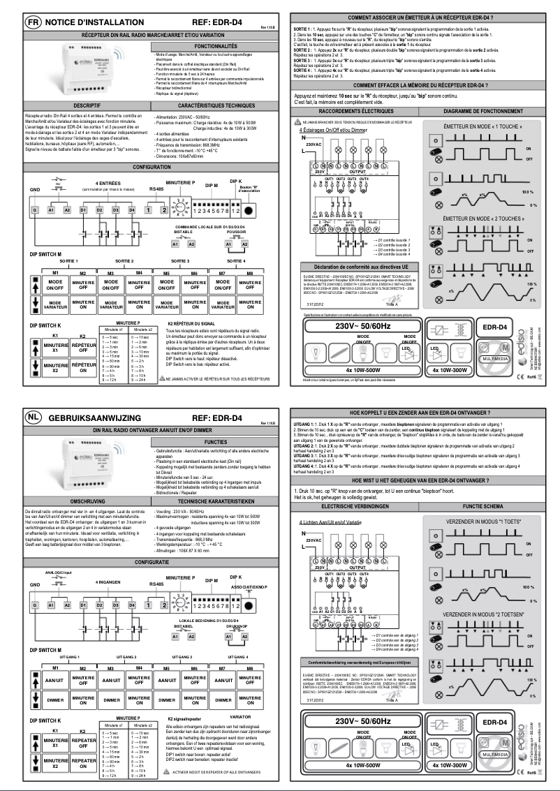 First page image of the manual for EDR-D4