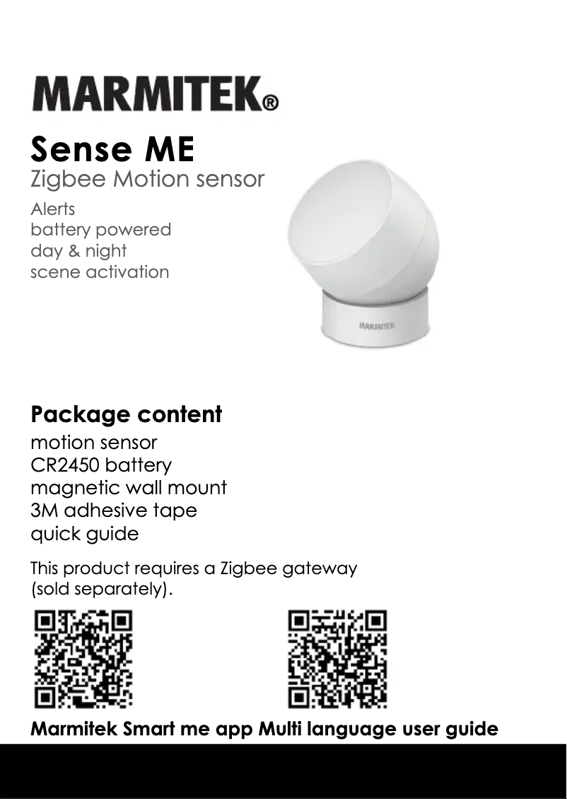 Image de la première page du manuel de l'appareil Sense ME