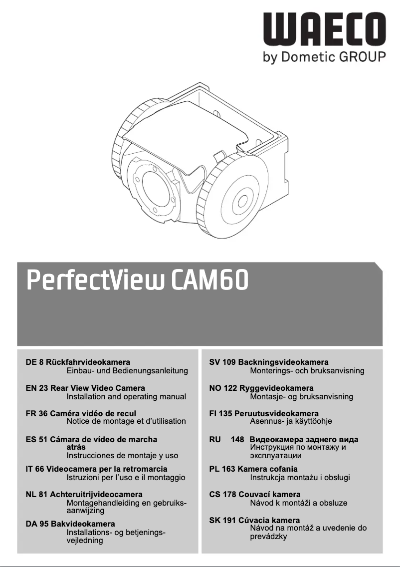 Page 1 de la notice Manuel utilisateur Dometic PerfectView CAM 60