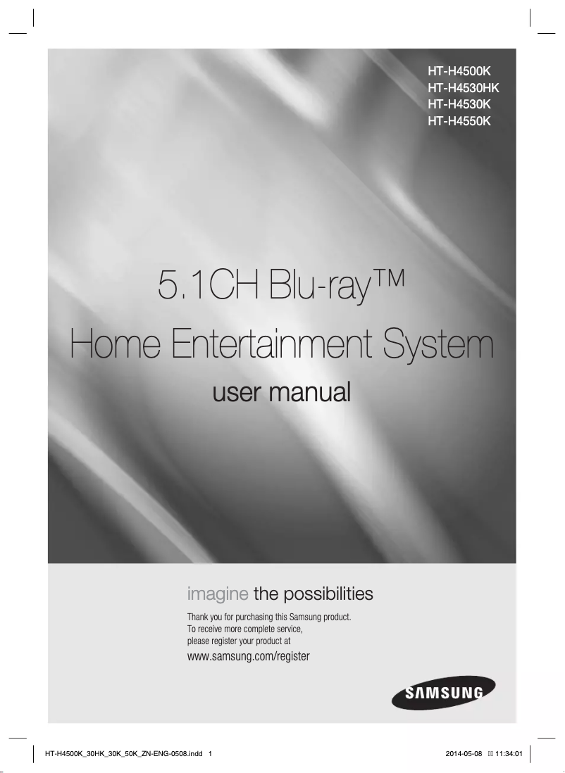 Page n°1 - Manuel utilisateur Samsung HT-H4550K
