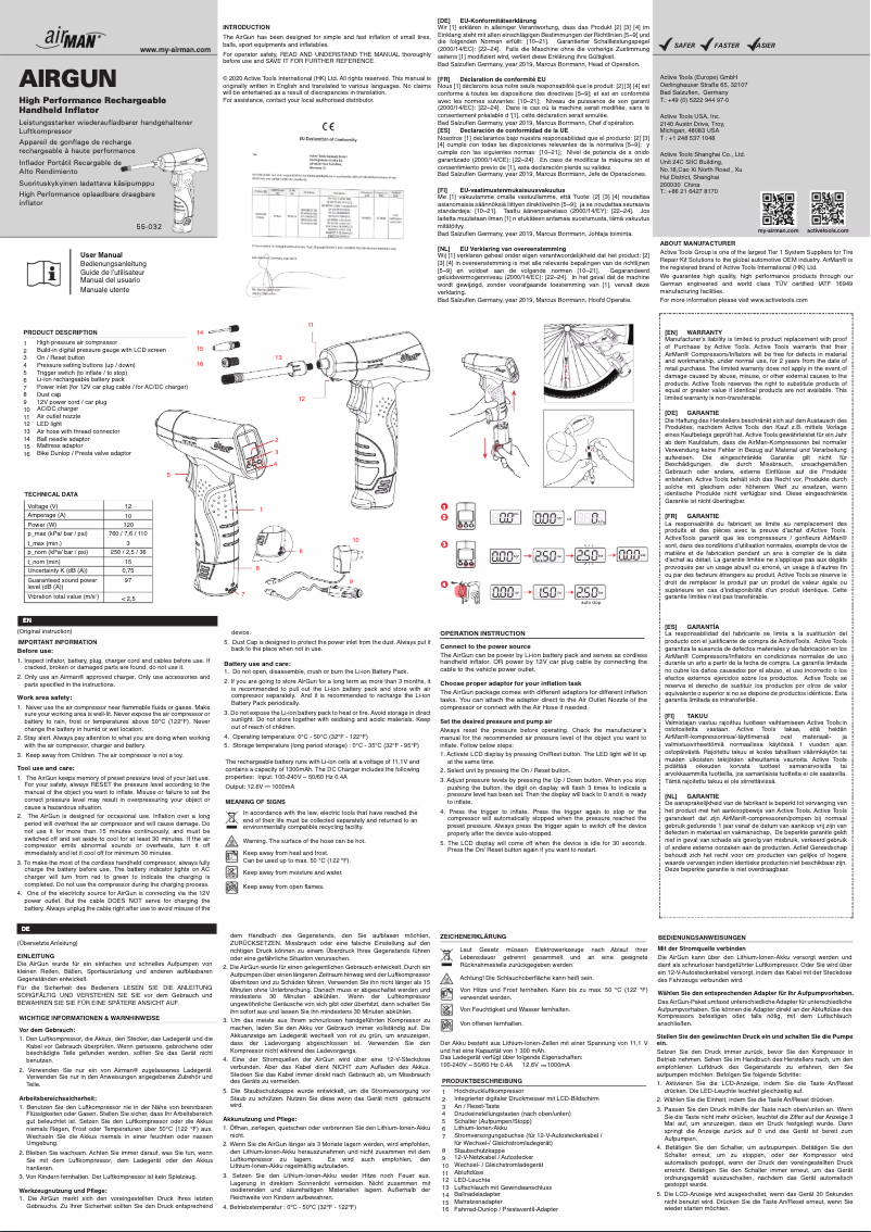 Image de la première page du manuel de l'appareil 55-032-001