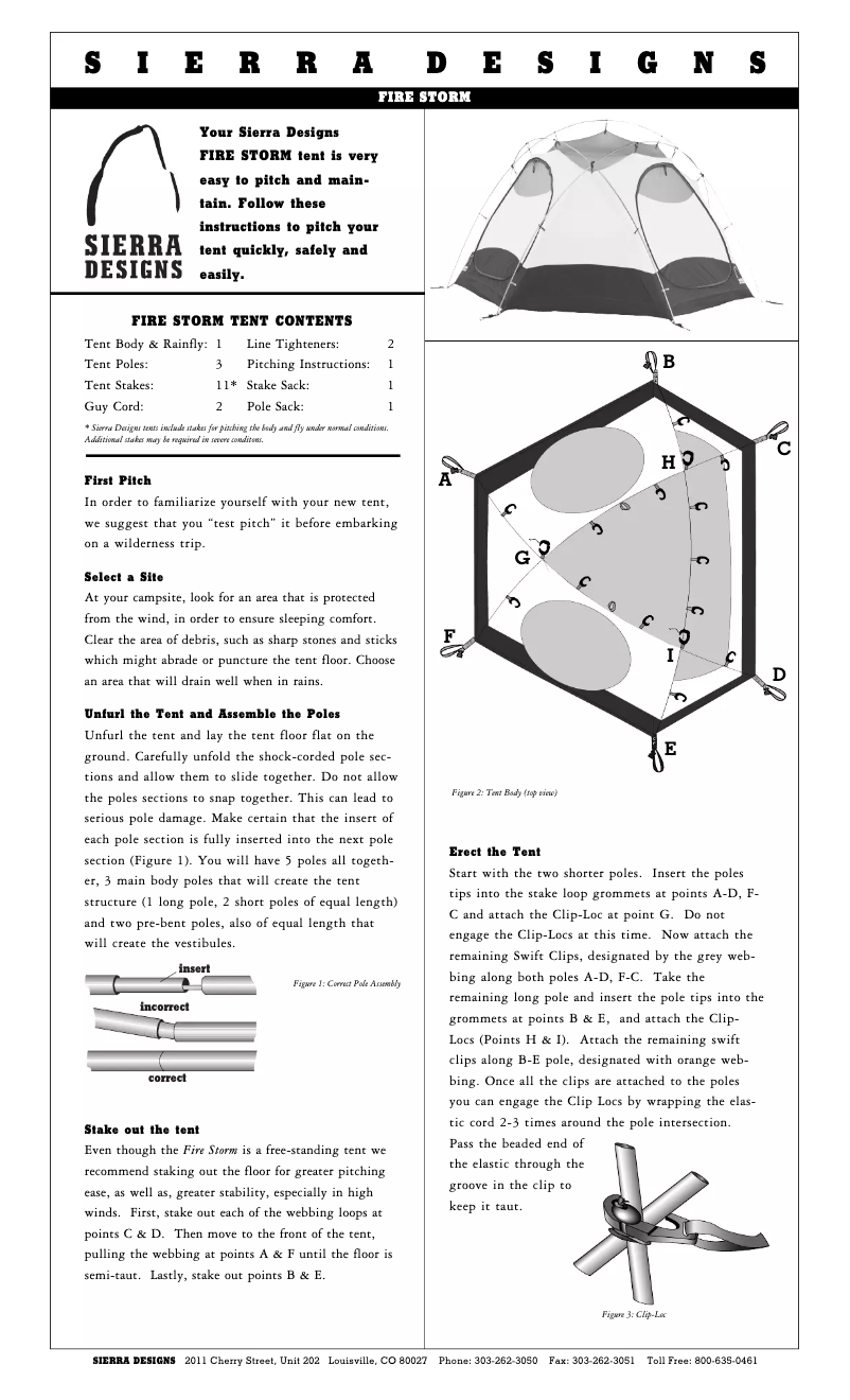 Página 1 del manual Manual de usuario Sierra Designs Fire Storm