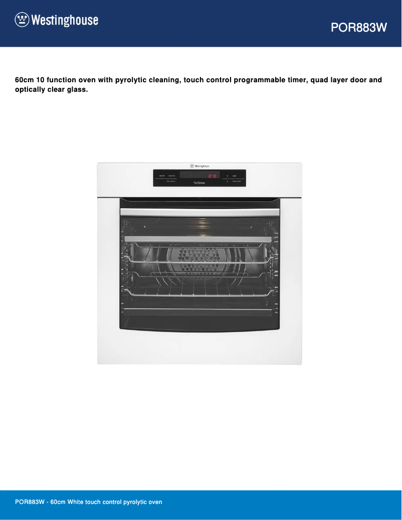 Image de la première page du manuel de l'appareil POR883W