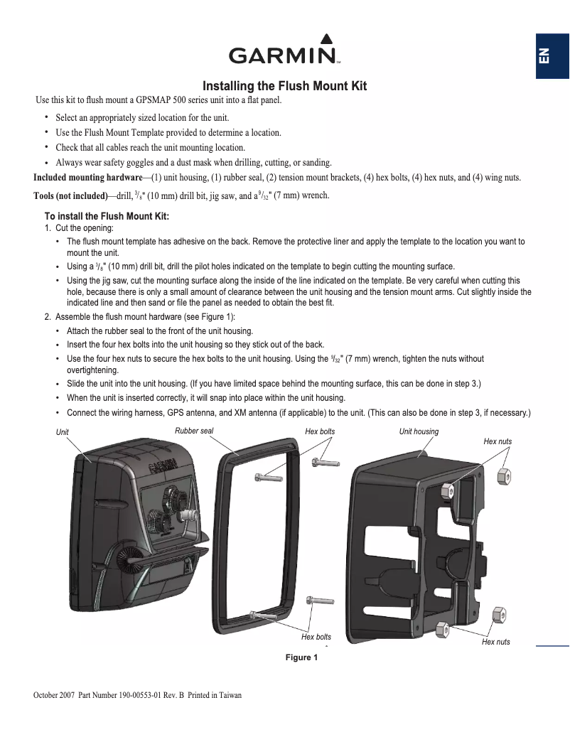 Page 1 de la notice Guide d'installation Garmin GPSMAP 526