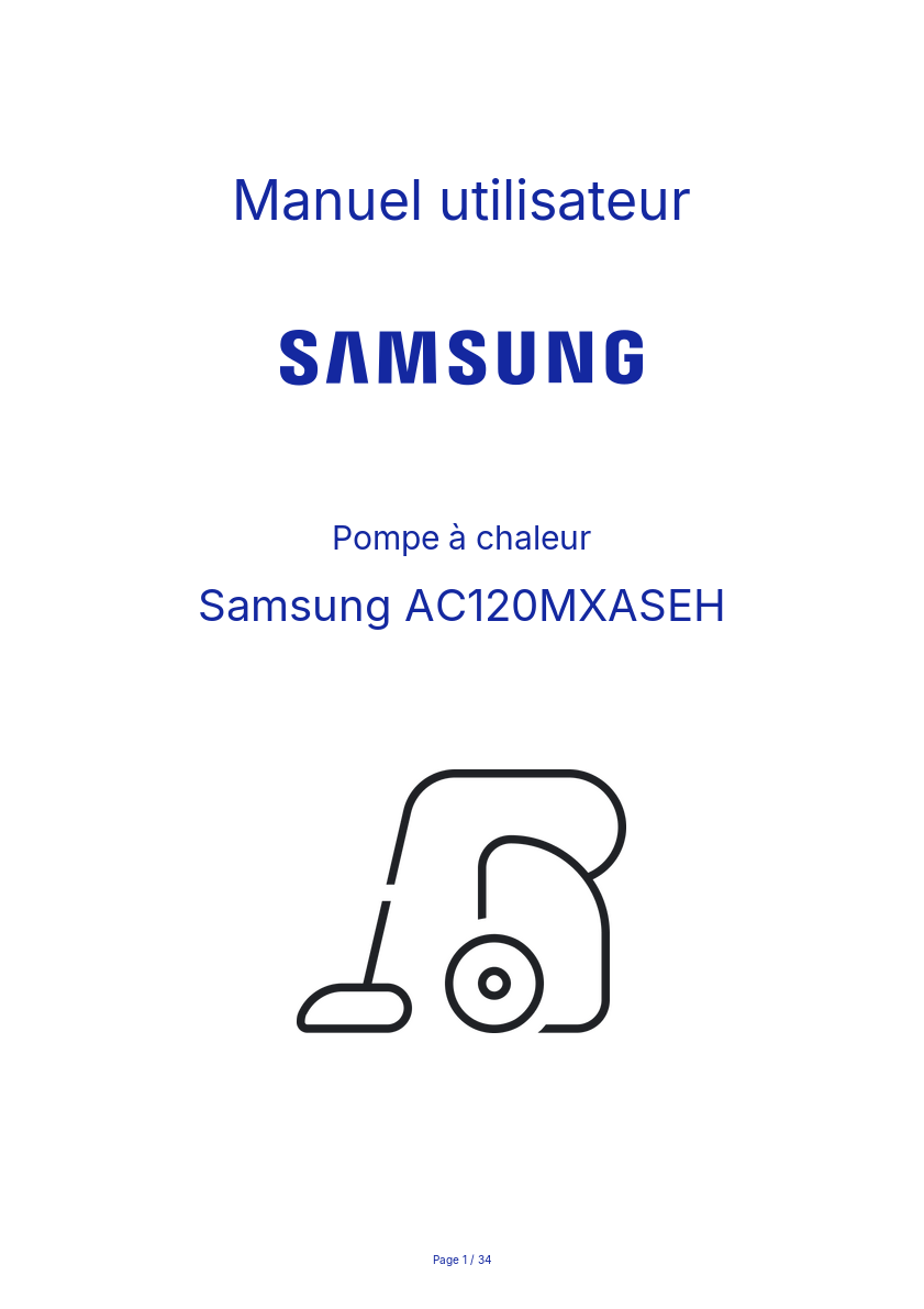 Page n°1 - Manuel utilisateur Samsung AC120MXASEH