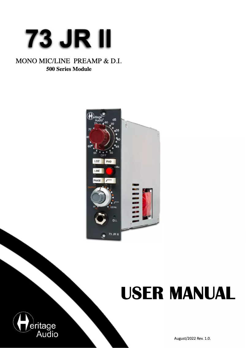 Image de la première page du manuel de l'appareil 73 JR II